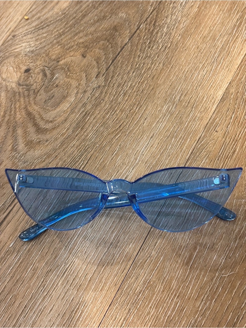 Blue Cat-Eye Transparent Sunglasses